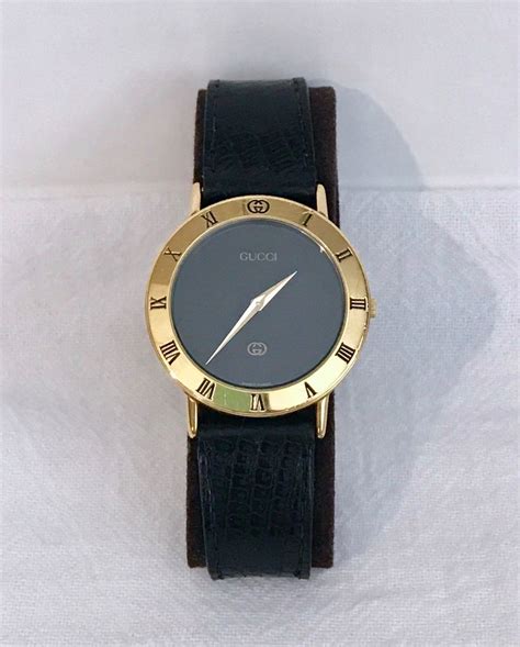 vintage gucci watch black face|gucci watch for men black.